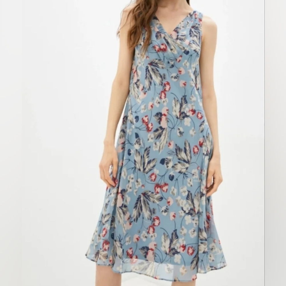 Lauren by Ralph Lauren Blue Floral Dress Size 12